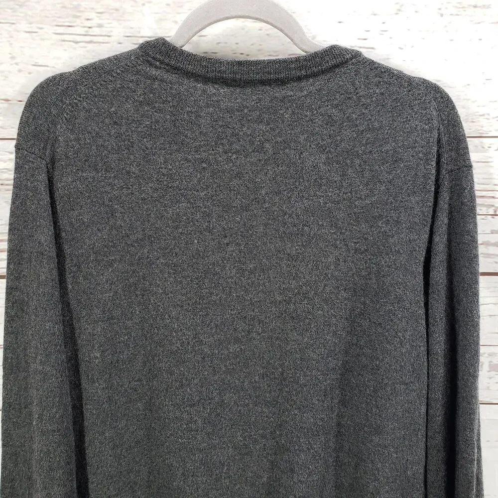 Hart Schaffner Marx Men's Gray Extra Fine Merino Wool Pullover Sweater XL